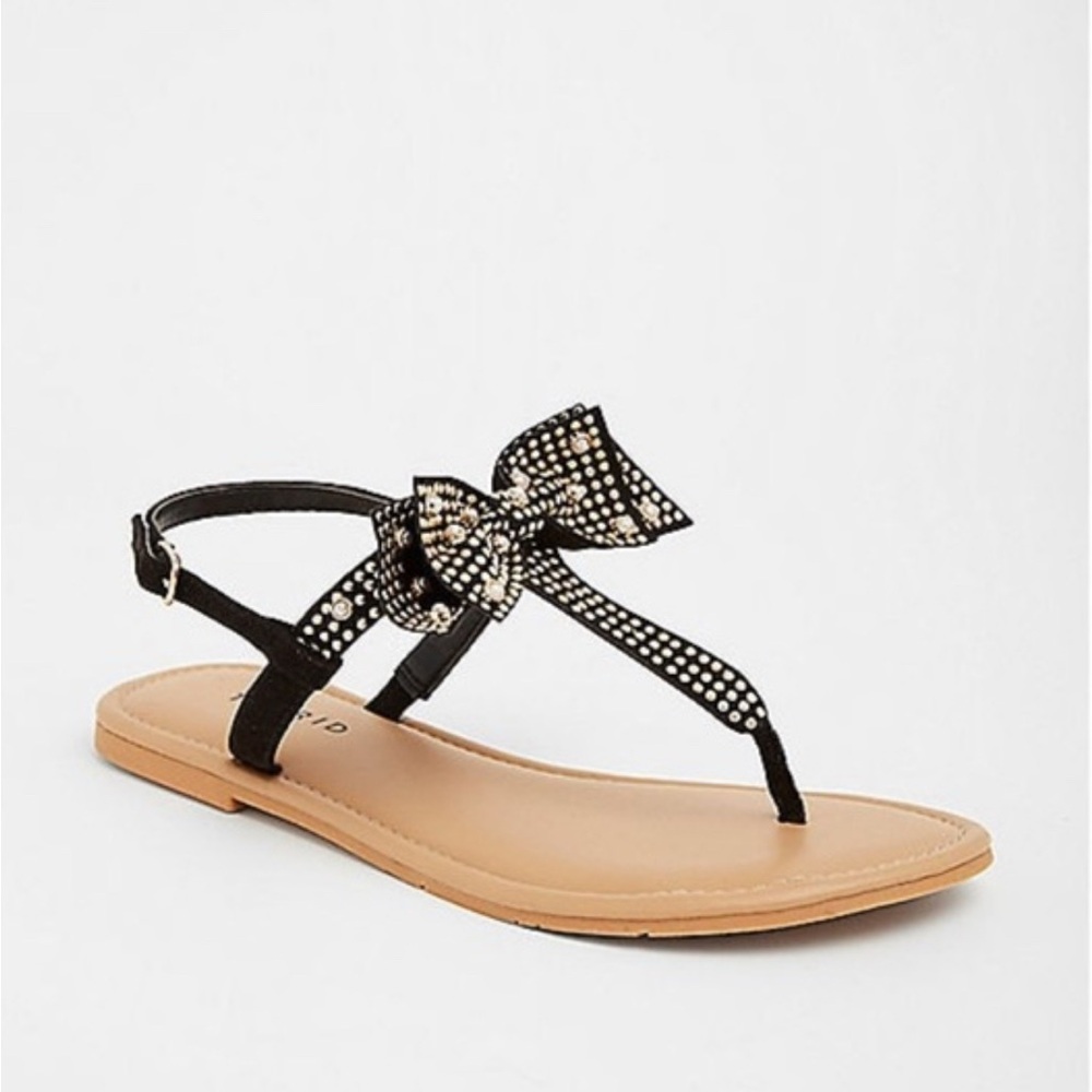 Torrid Black and Tan Studded Sandals